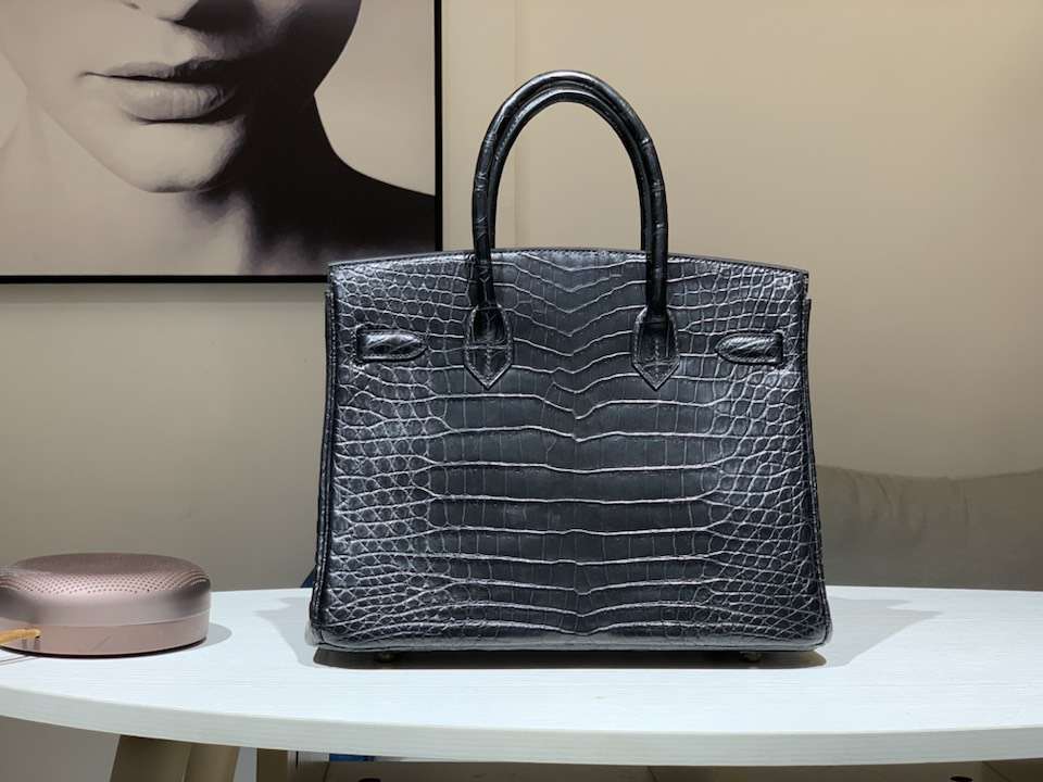 HERMES 爱马仕 Brikin 25cm 鳄鱼皮 黑色 现货