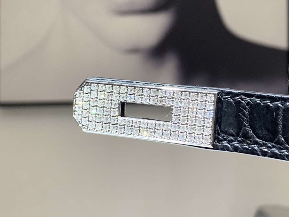 HERMES 爱马仕 Brikin 25cm 鳄鱼皮 黑色 现货