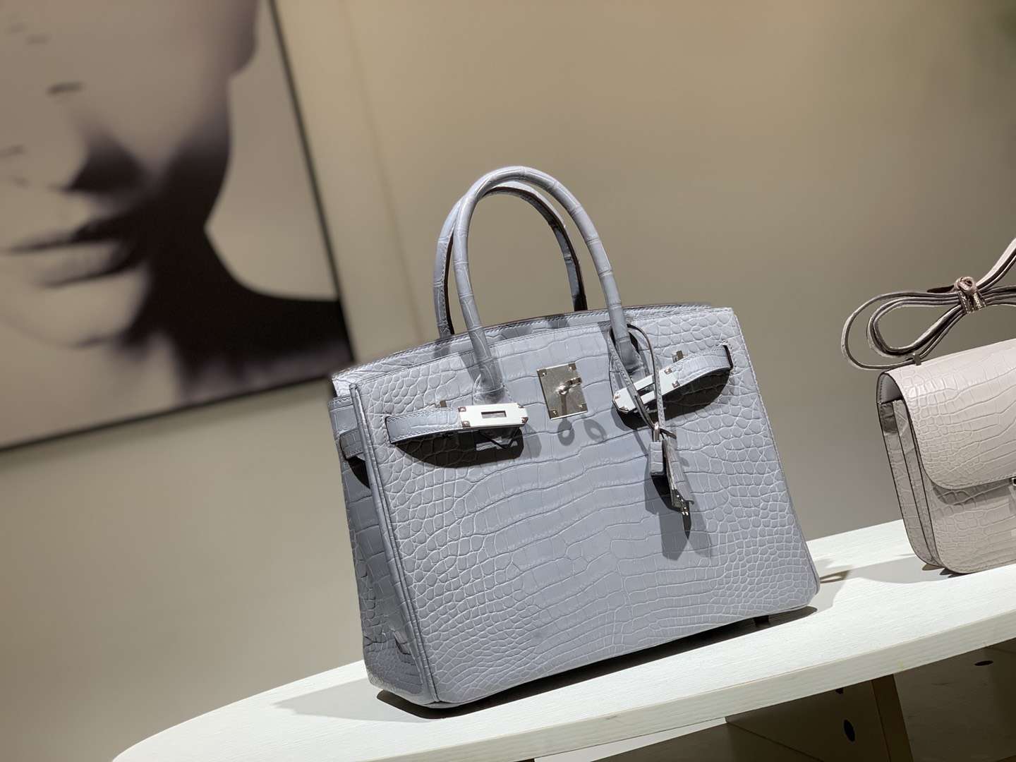 HERMES 爱马仕 Brikin 30cm Kelly 25cm 鳄鱼皮 沥青灰 现货