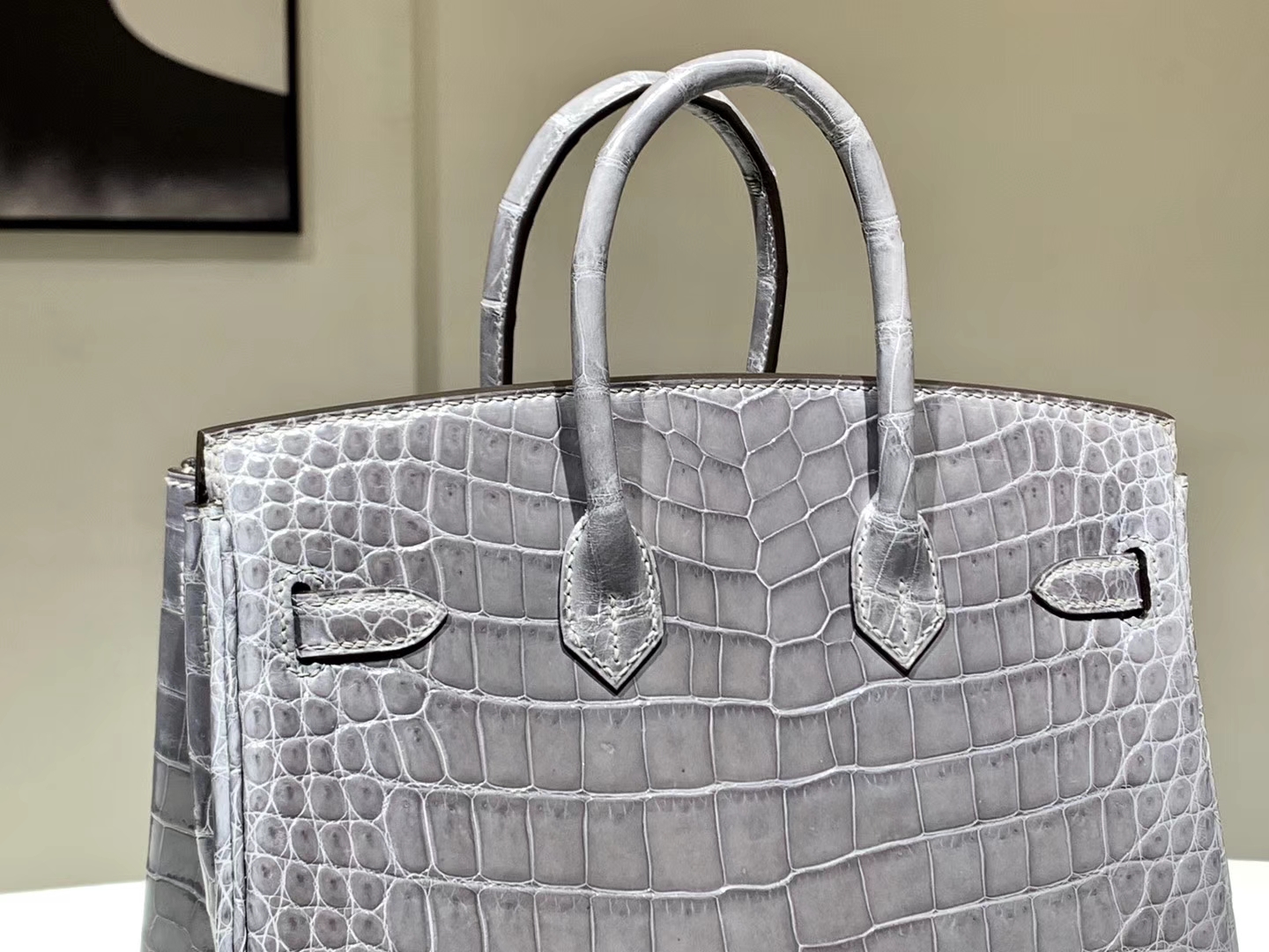 HERMES 爱马仕 Brikin 25cm 鳄鱼皮 沥青灰 现货