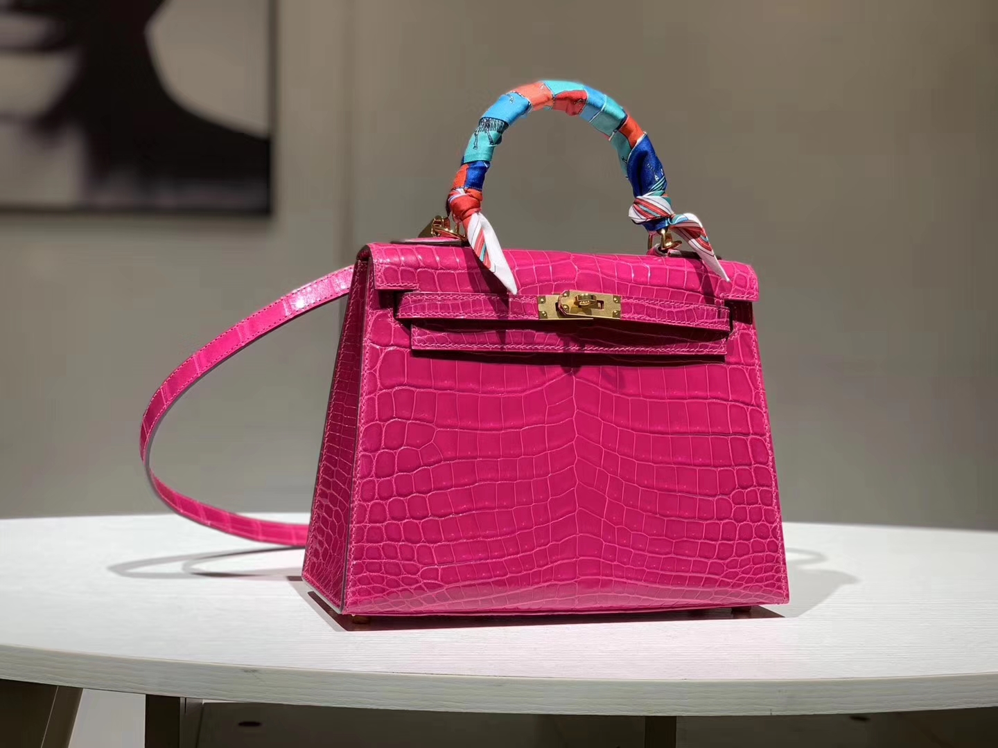 HERMES birkin 30cm 鳄鱼皮 玫红 现货