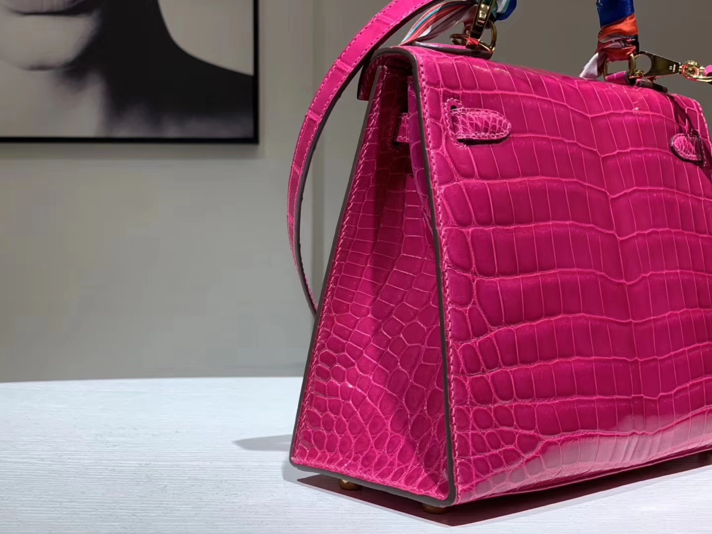 HERMES birkin 30cm 鳄鱼皮 玫红 现货