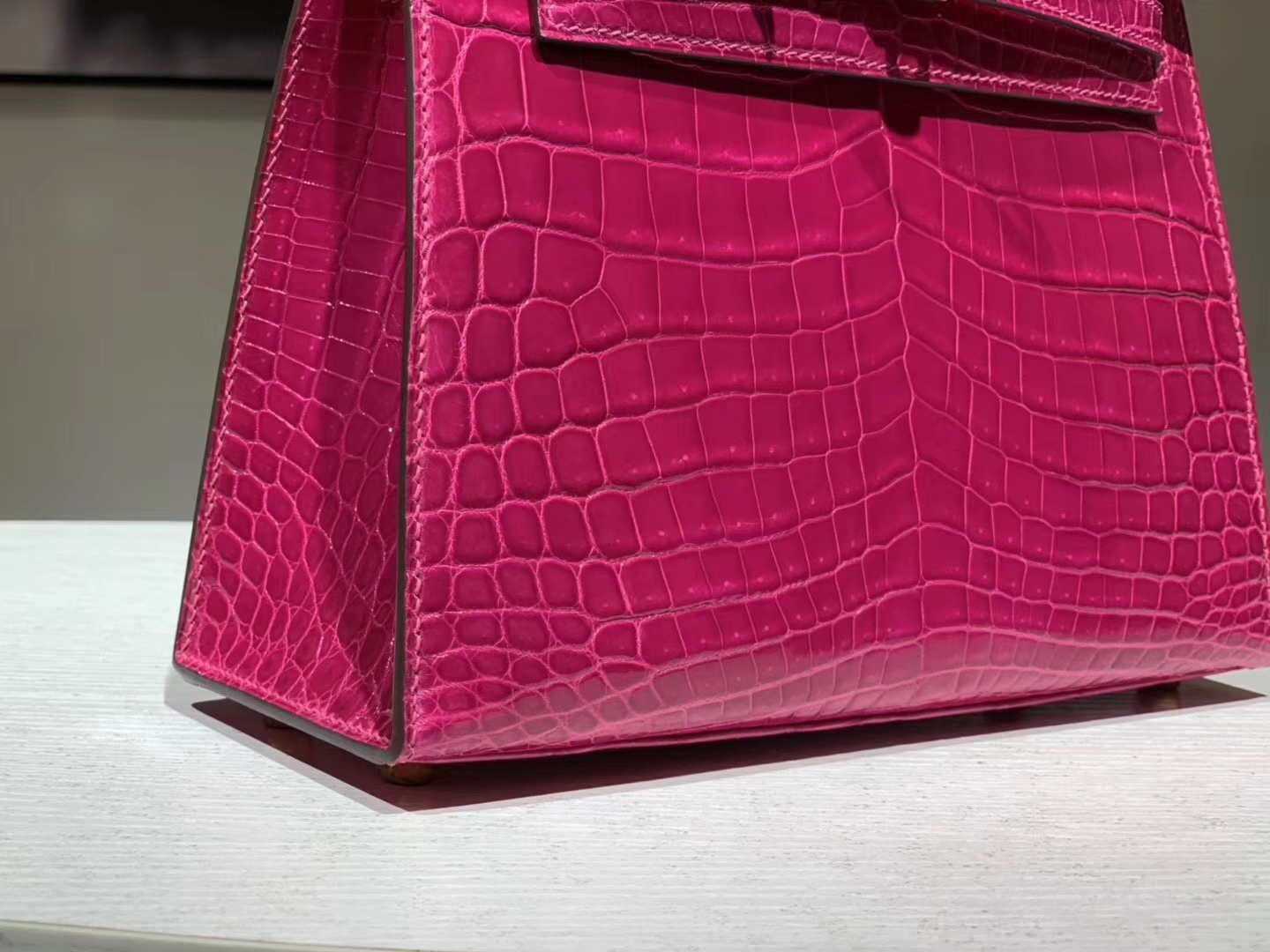 HERMES birkin 30cm 鳄鱼皮 玫红 现货