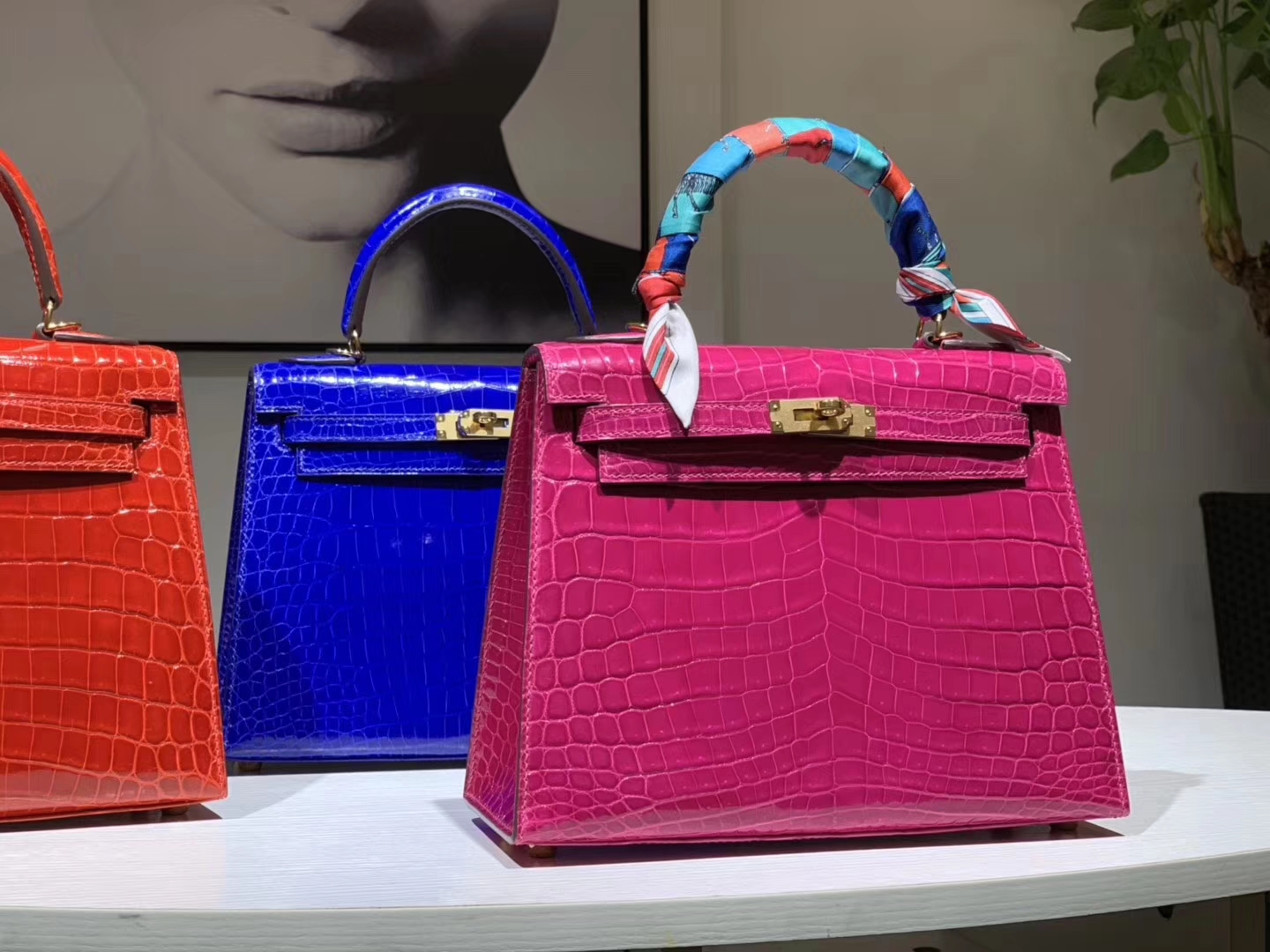 HERMES birkin 30cm 鳄鱼皮 玫红 现货