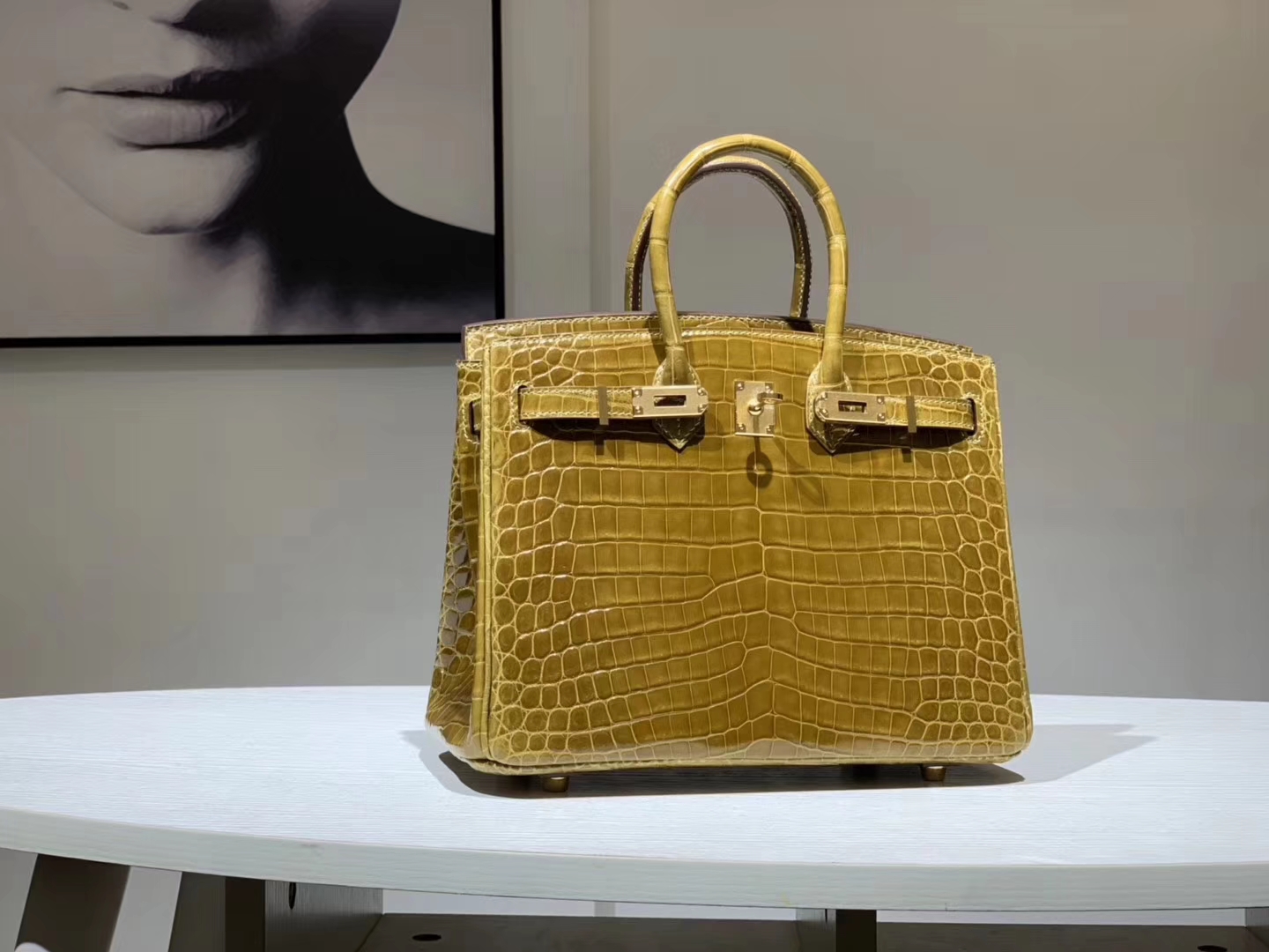 HERMES Birkin 25CM 鳄鱼皮 焦糖杏色 现货