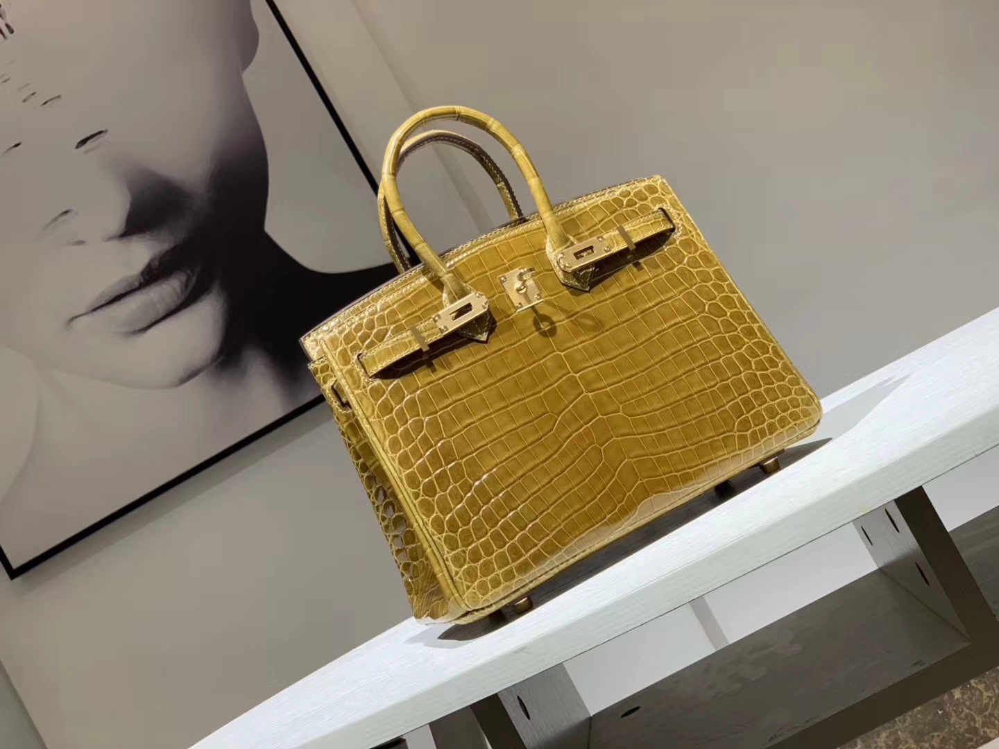 HERMES Birkin 25CM 鳄鱼皮 焦糖杏色 现货