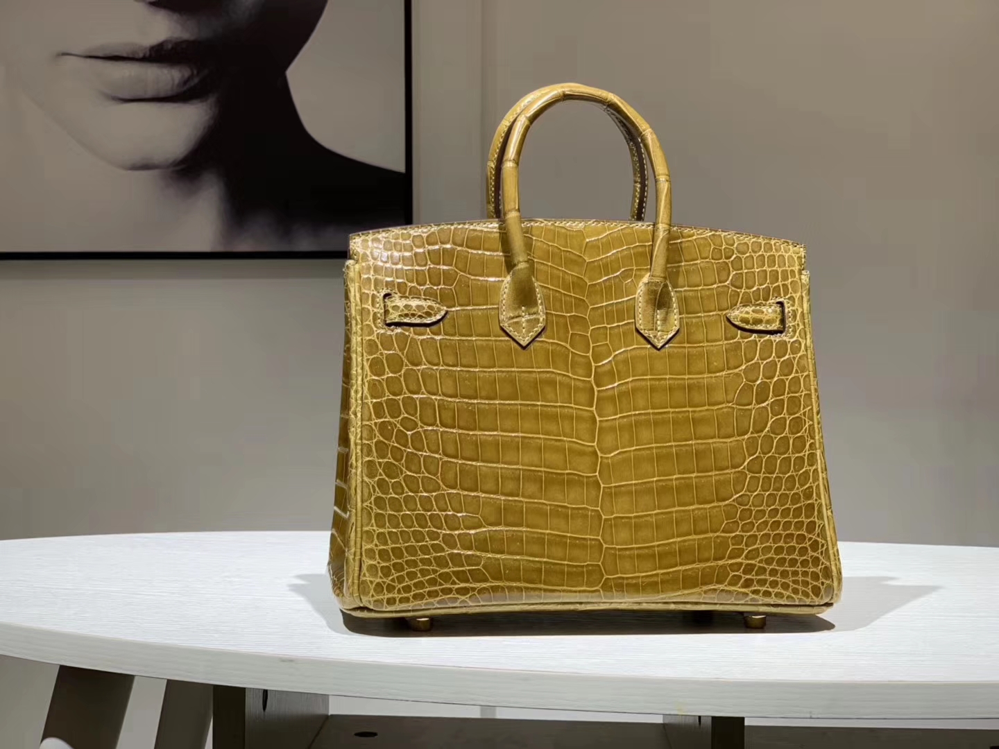 HERMES Birkin 25CM 鳄鱼皮 焦糖杏色 现货
