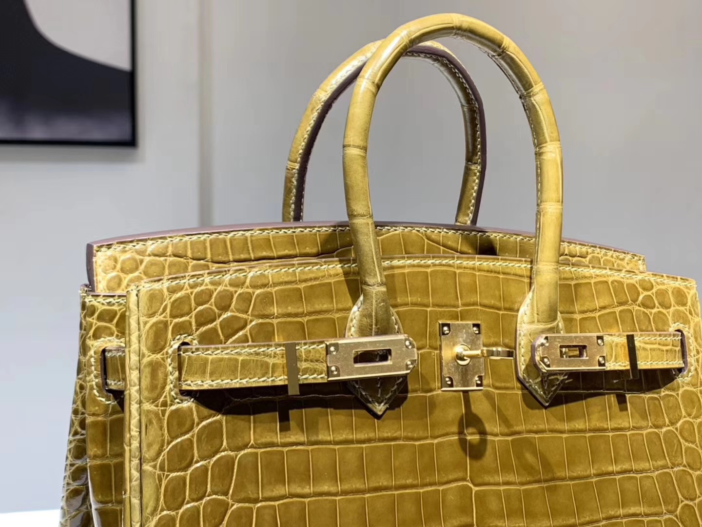 HERMES Birkin 25CM 鳄鱼皮 焦糖杏色 现货
