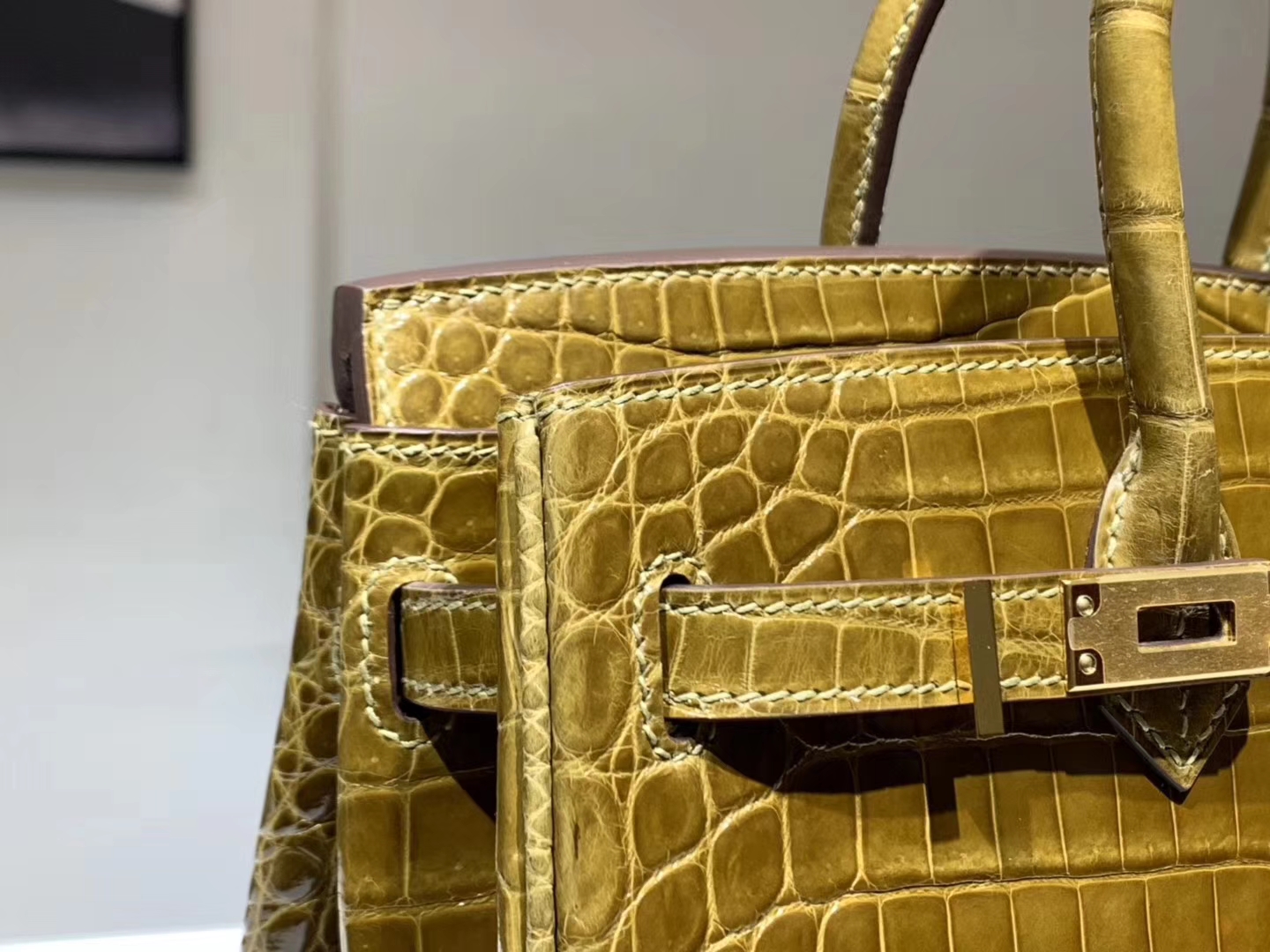 HERMES Birkin 25CM 鳄鱼皮 焦糖杏色 现货