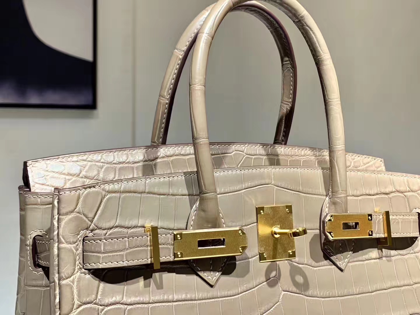 HERMES birkin 30cm 鳄鱼皮 大象灰 现货