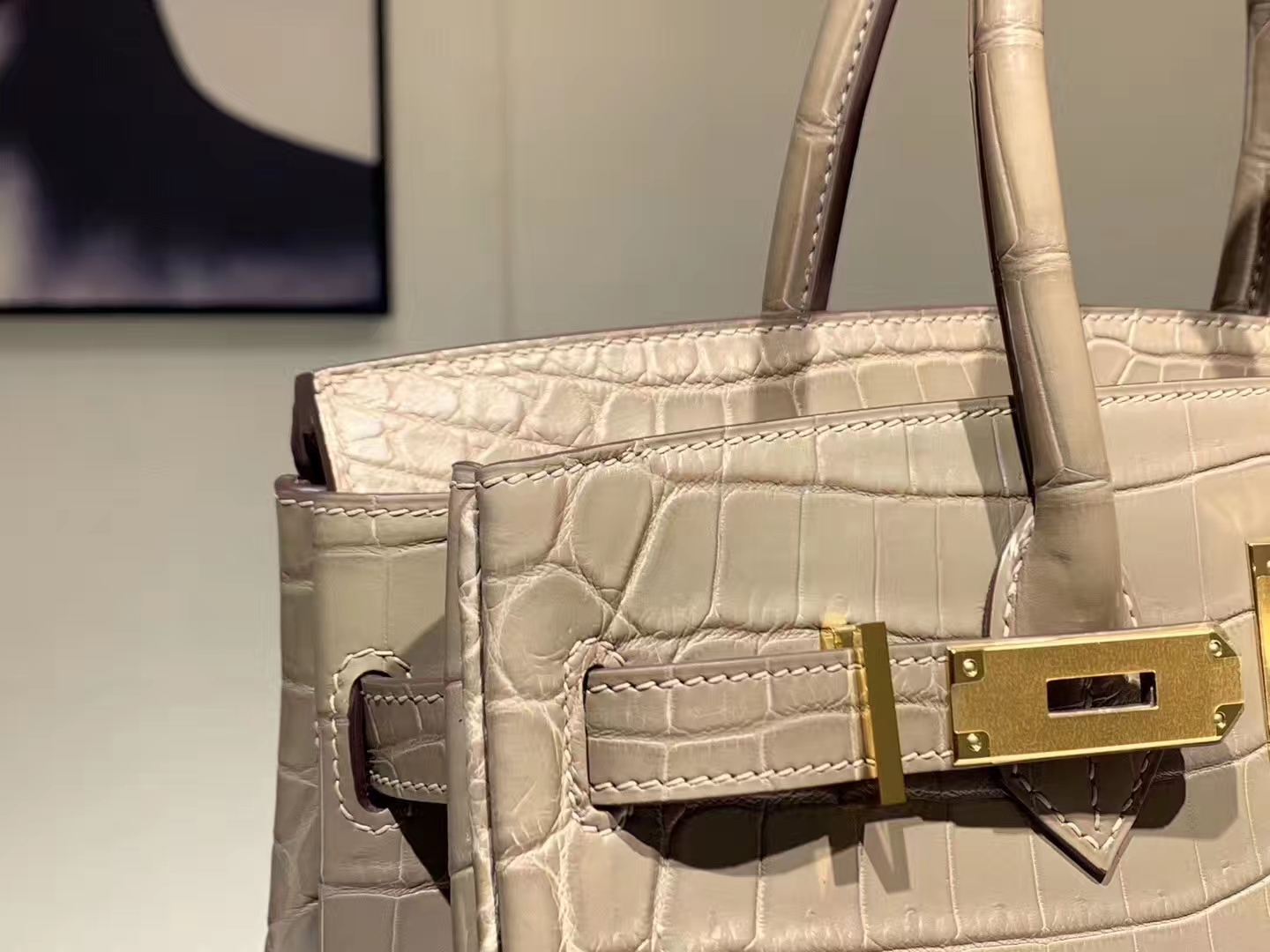 HERMES birkin 30cm 鳄鱼皮 大象灰 现货