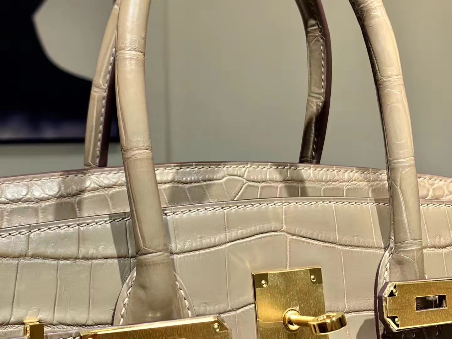 HERMES birkin 30cm 鳄鱼皮 大象灰 现货