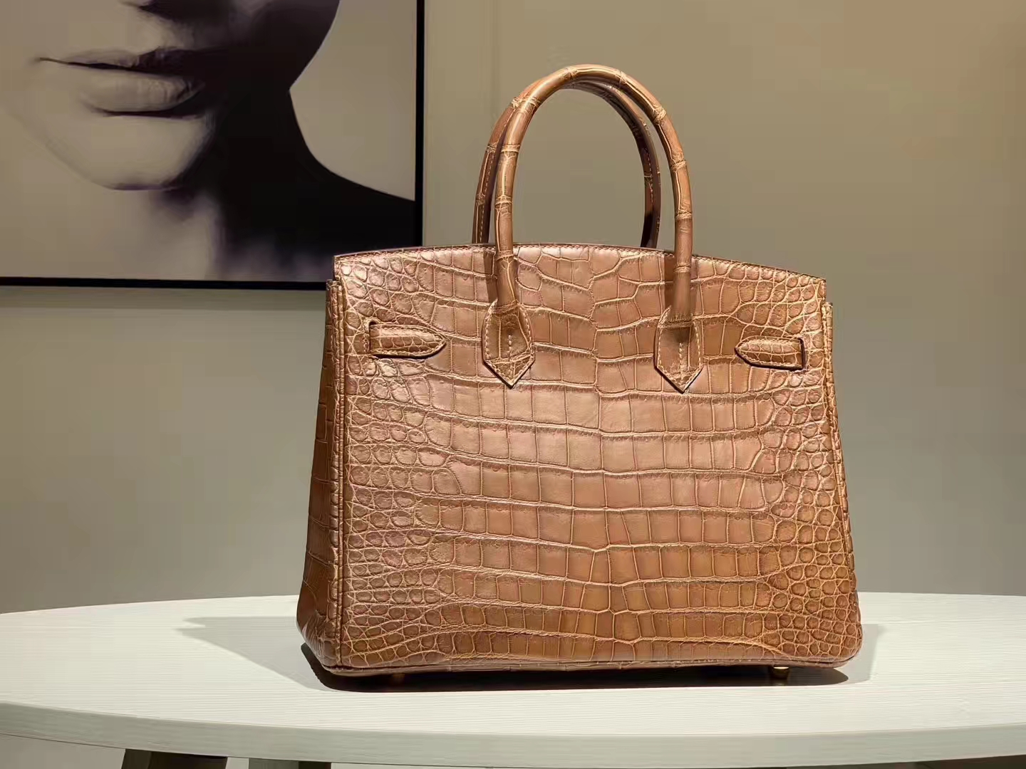 HERMES birkin 30cm 鳄鱼皮 焦糖色 现货