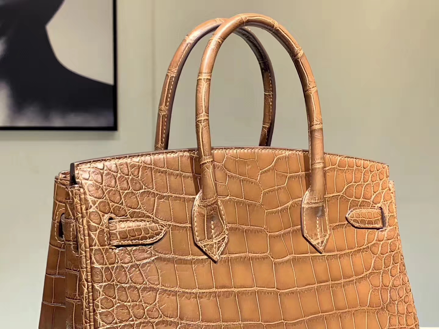 HERMES birkin 30cm 鳄鱼皮 焦糖色 现货