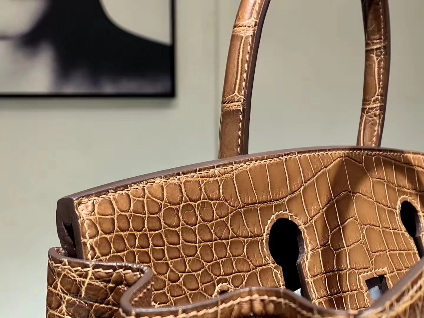 HERMES birkin 30cm 鳄鱼皮 焦糖色 现货