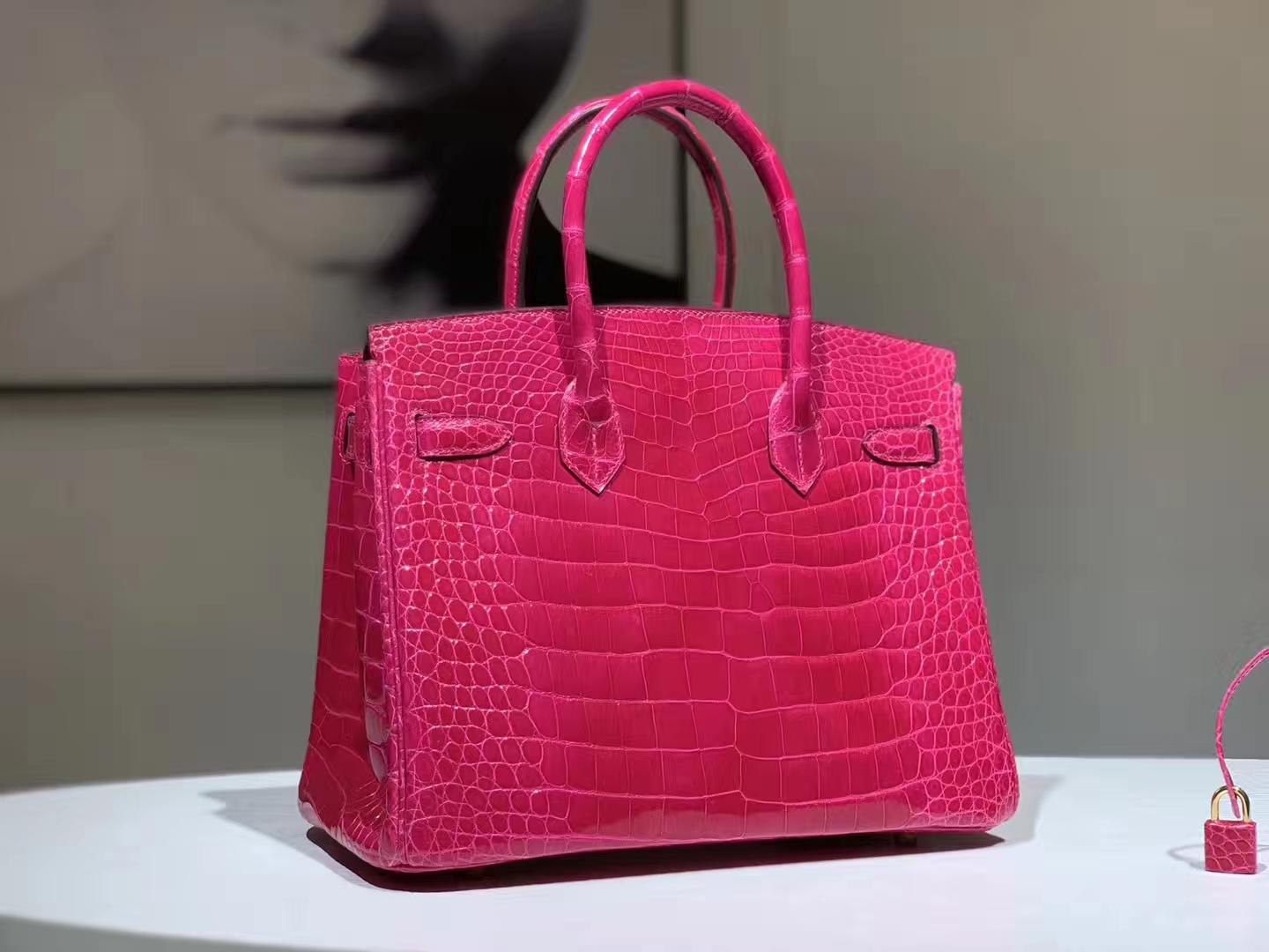 HERMES birkin 30cm 鳄鱼皮 玫红 现货