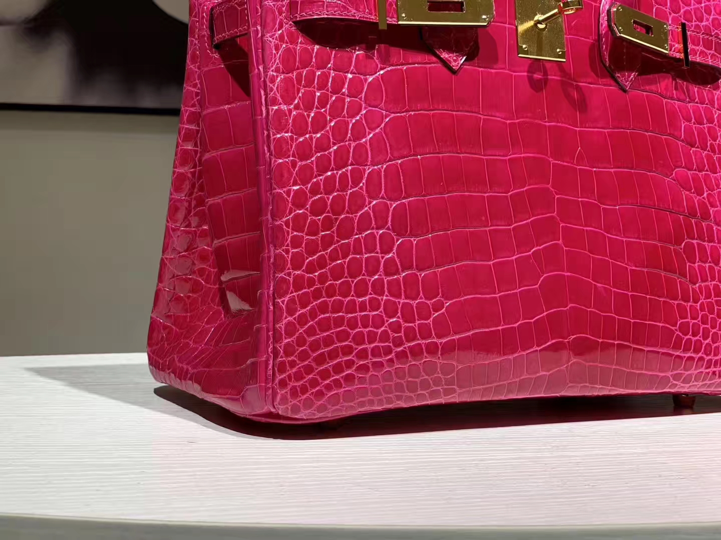 HERMES birkin 30cm 鳄鱼皮 玫红 现货