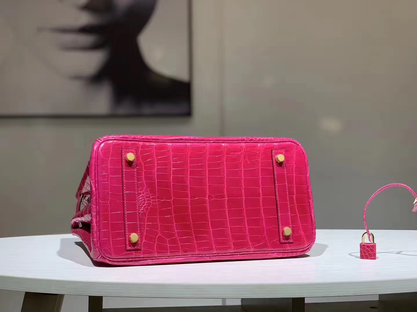 HERMES birkin 30cm 鳄鱼皮 玫红 现货