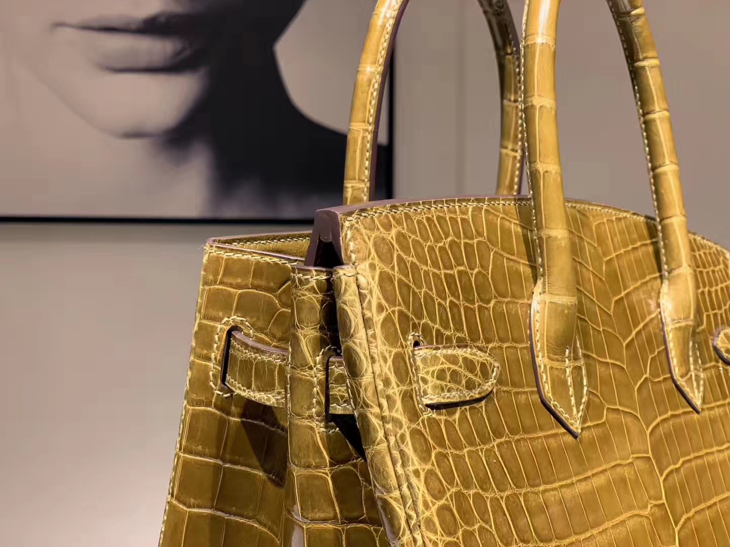 HERMES birkin 25cm 鳄鱼皮 姜皮黄 现货