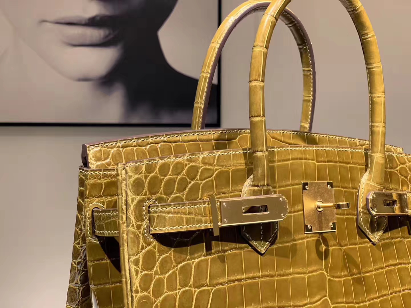 HERMES birkin 25cm 鳄鱼皮 姜皮黄 现货