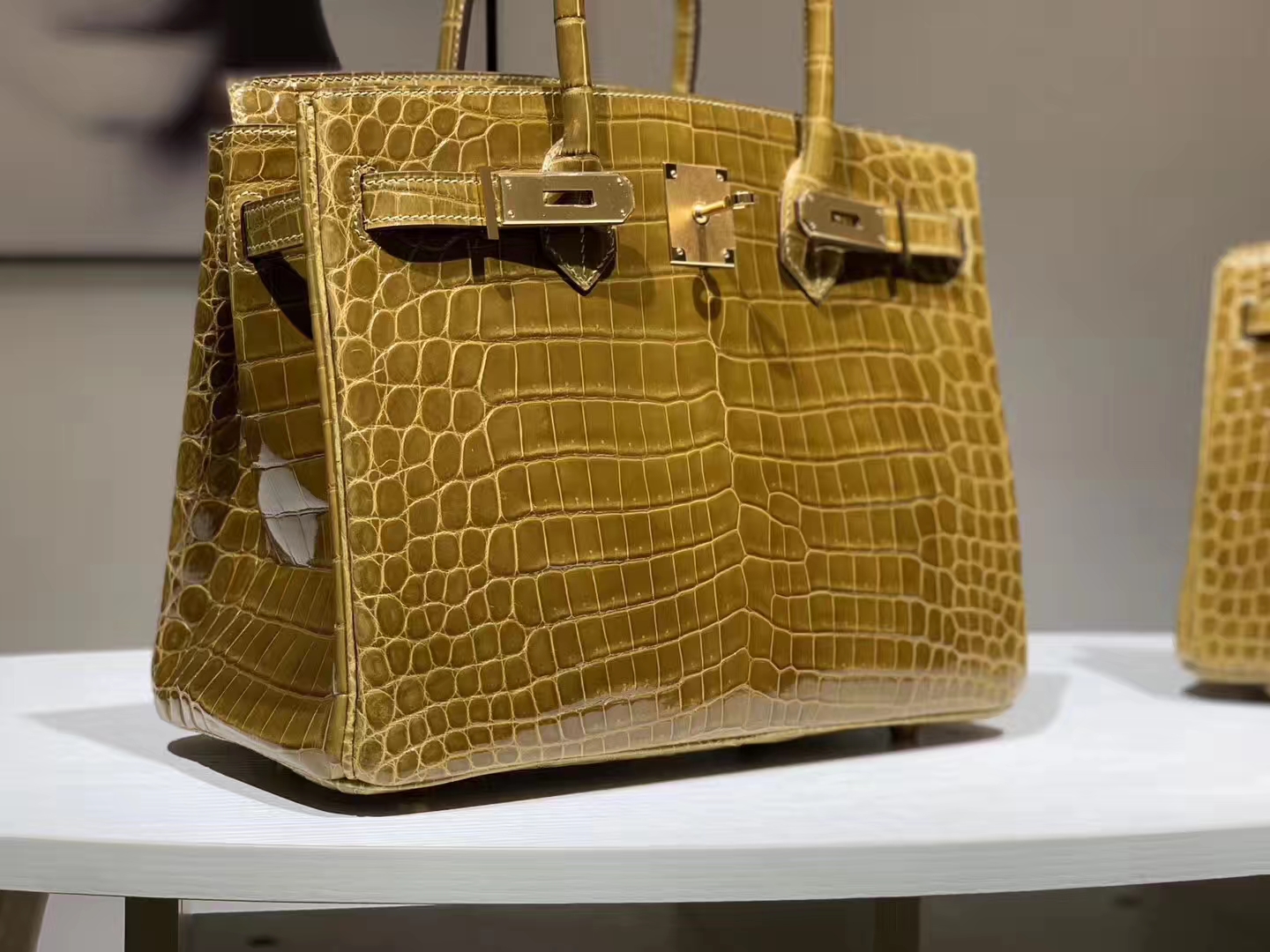 HERMES birkin 25cm 鳄鱼皮 姜皮黄 现货