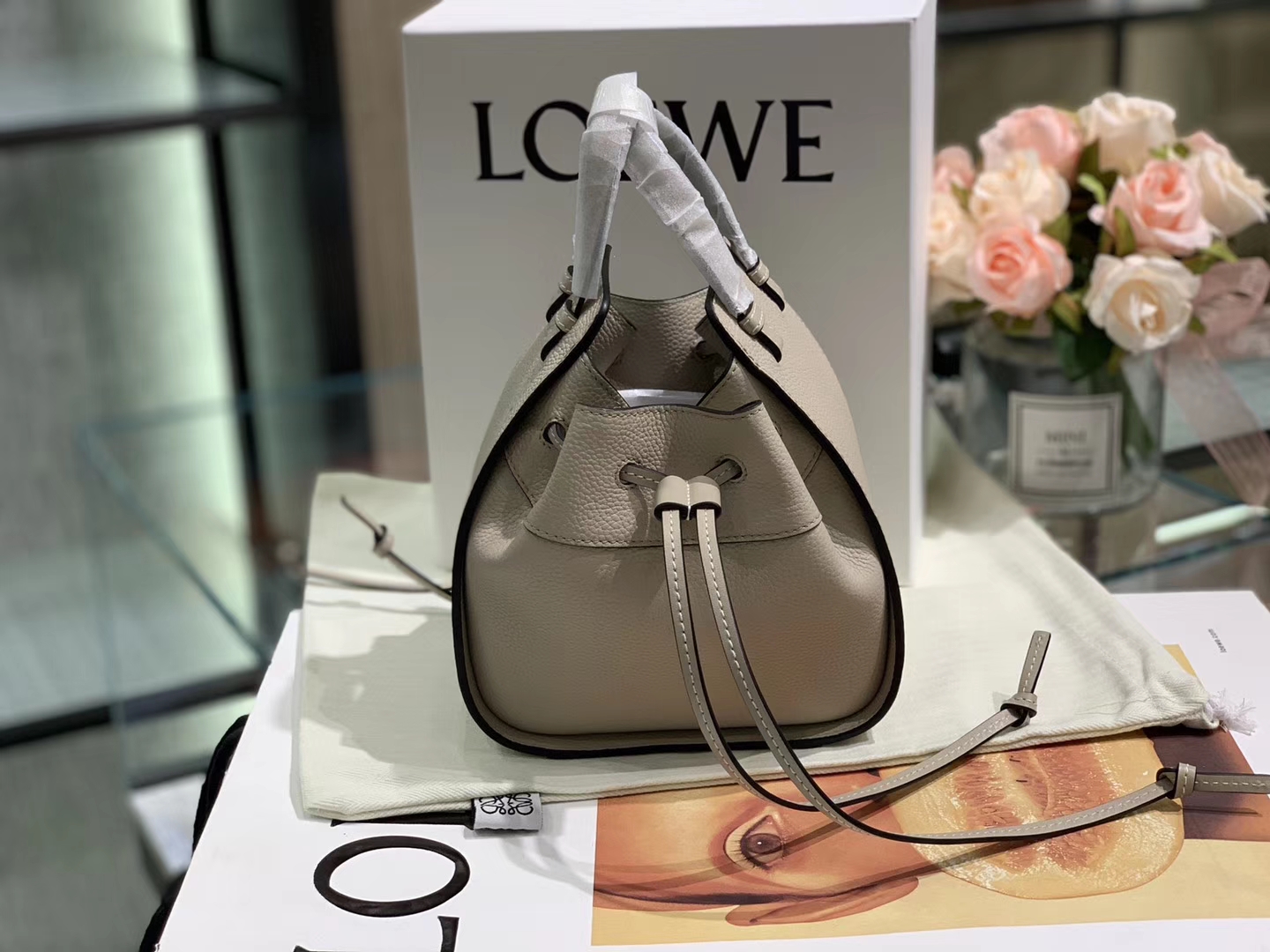 Loewe 迷你hammock 吊床包 手提包 大象灰