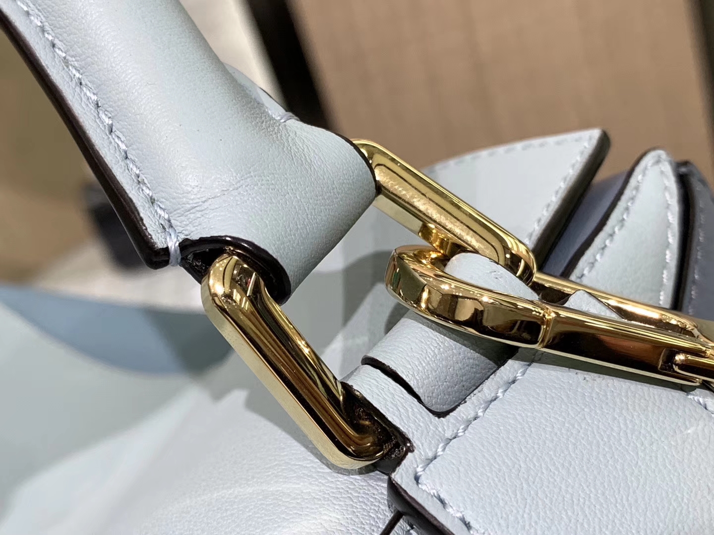 Loewe puzzle系列复古牛皮 几何图案拼色 中号