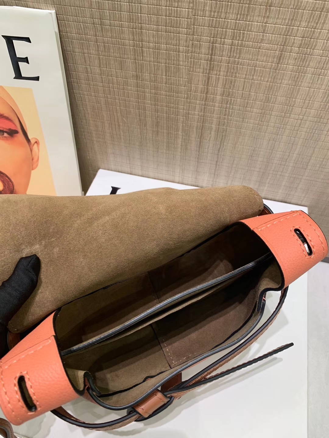 Loewe Gate系列 2019新色 斜挎中号 龙虾粉   