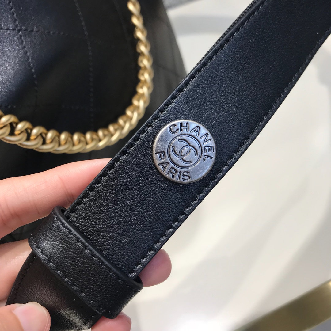 Chanel 香奈儿 Hobo bag 顶级代购版本 23cm 原厂小牛皮 全黑色