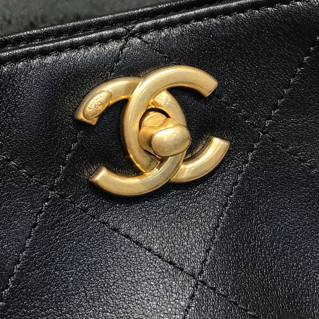 Chanel 香奈儿 Hobo bag 顶级代购版本 23cm 原厂小牛皮 全黑色