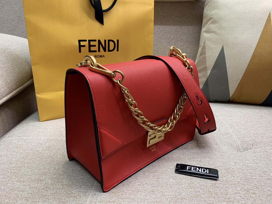 Fendi 芬迪 KAN U 系列 中号25cm 斜挎手提两用包 复古女包