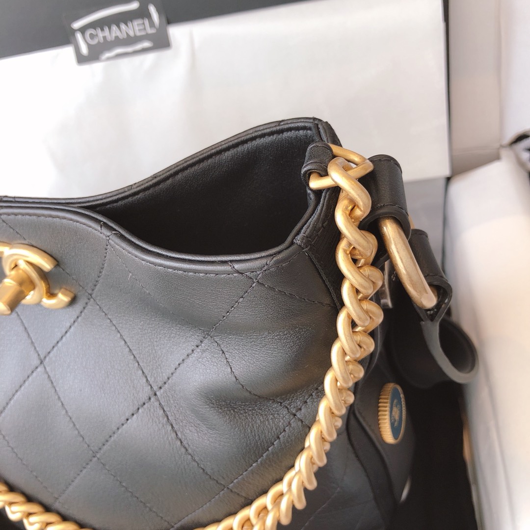 Chanel 嬉皮包 单肩斜挎包 黑色 23cm 原厂皮 现货