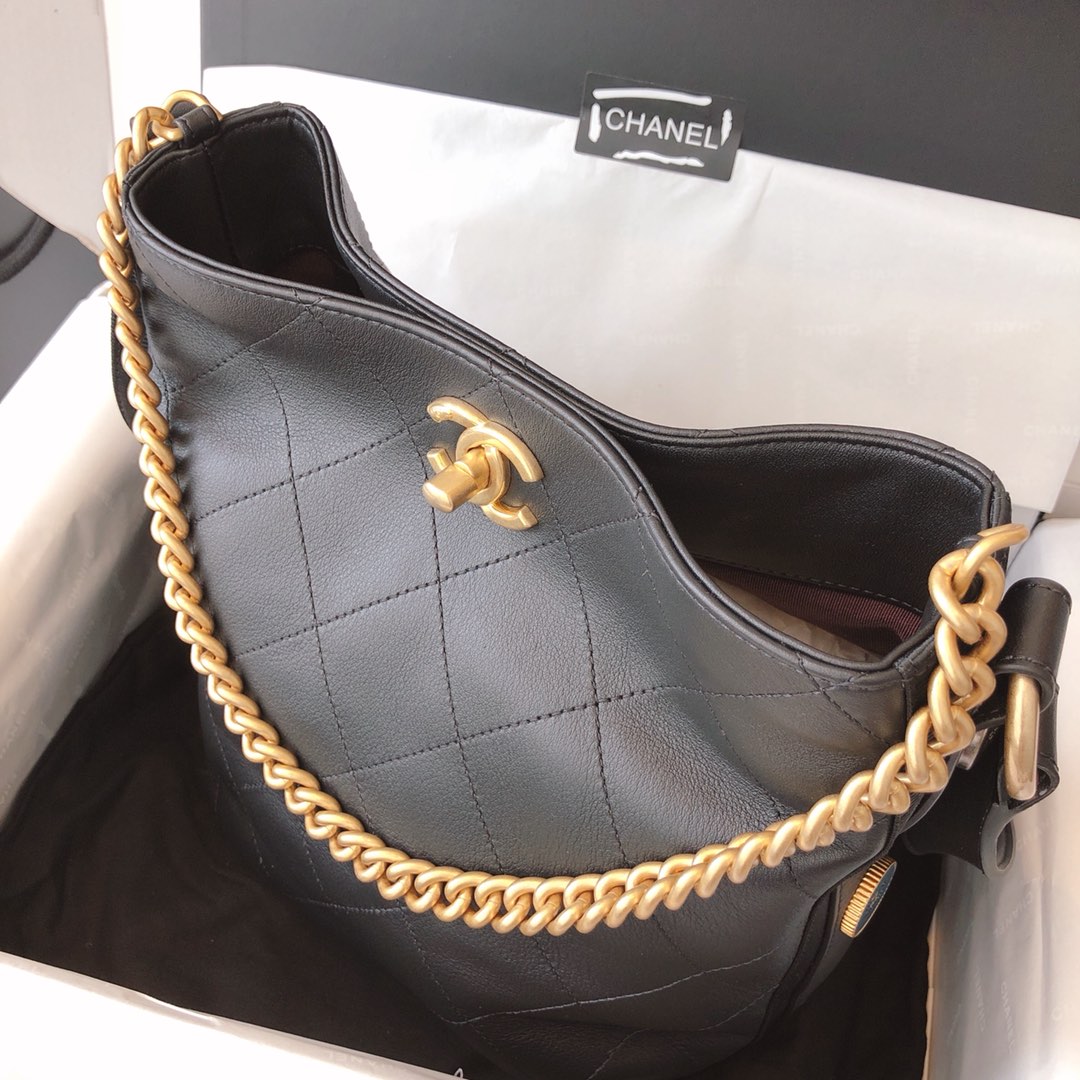 Chanel 嬉皮包 单肩斜挎包 黑色 23cm 原厂皮 现货