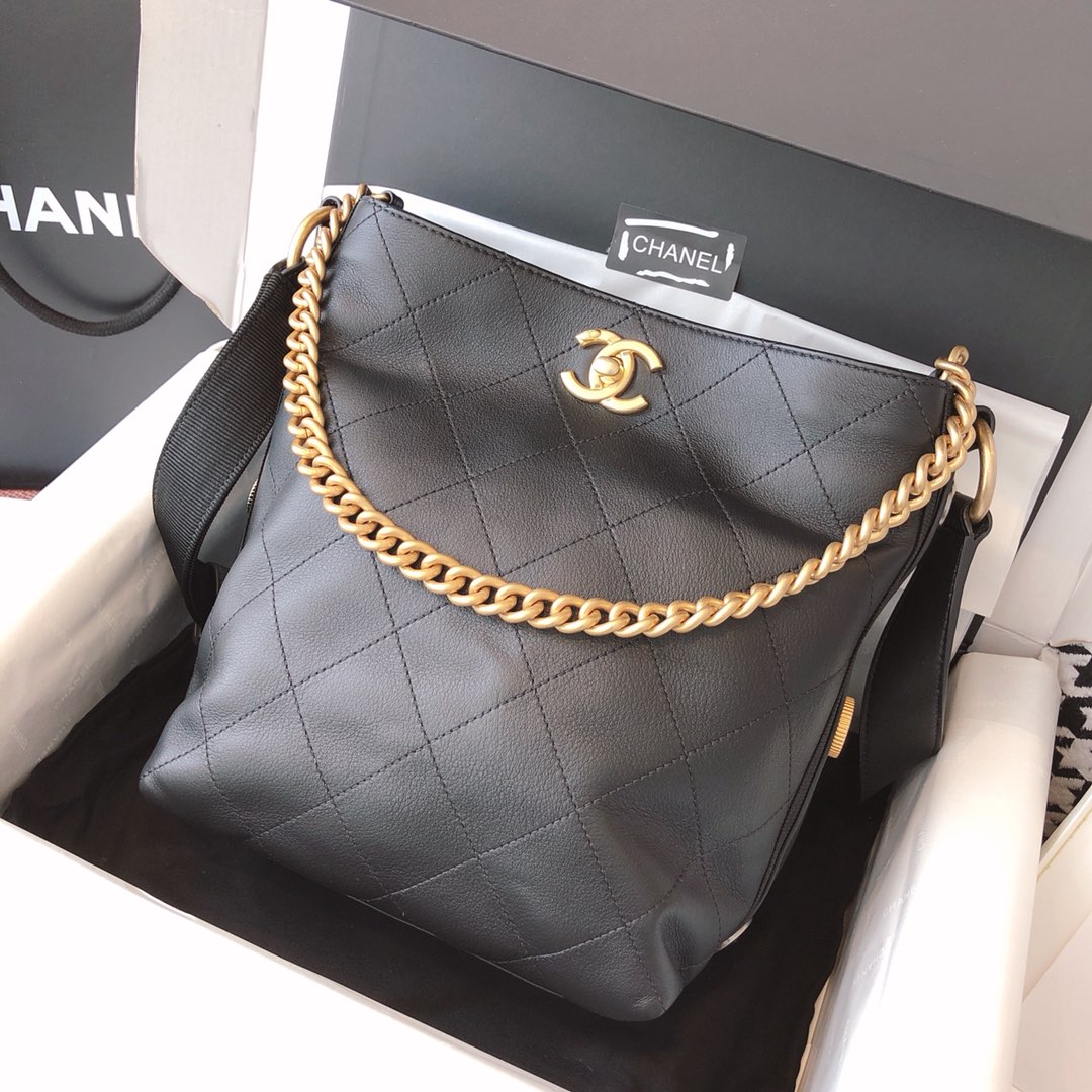 Chanel 嬉皮包 单肩斜挎包 黑色 23cm 原厂皮 现货