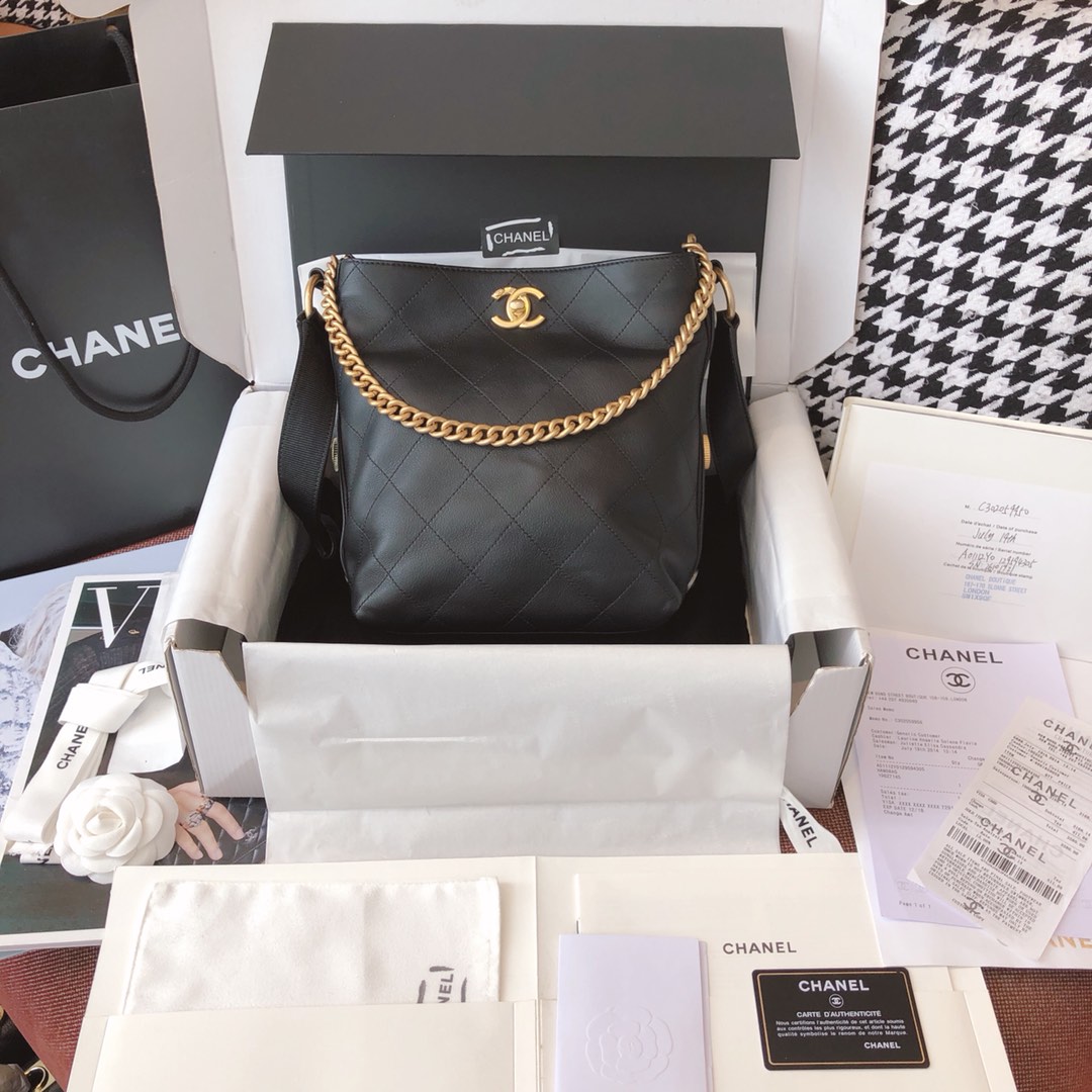 Chanel 嬉皮包 单肩斜挎包 黑色 23cm 原厂皮 现货