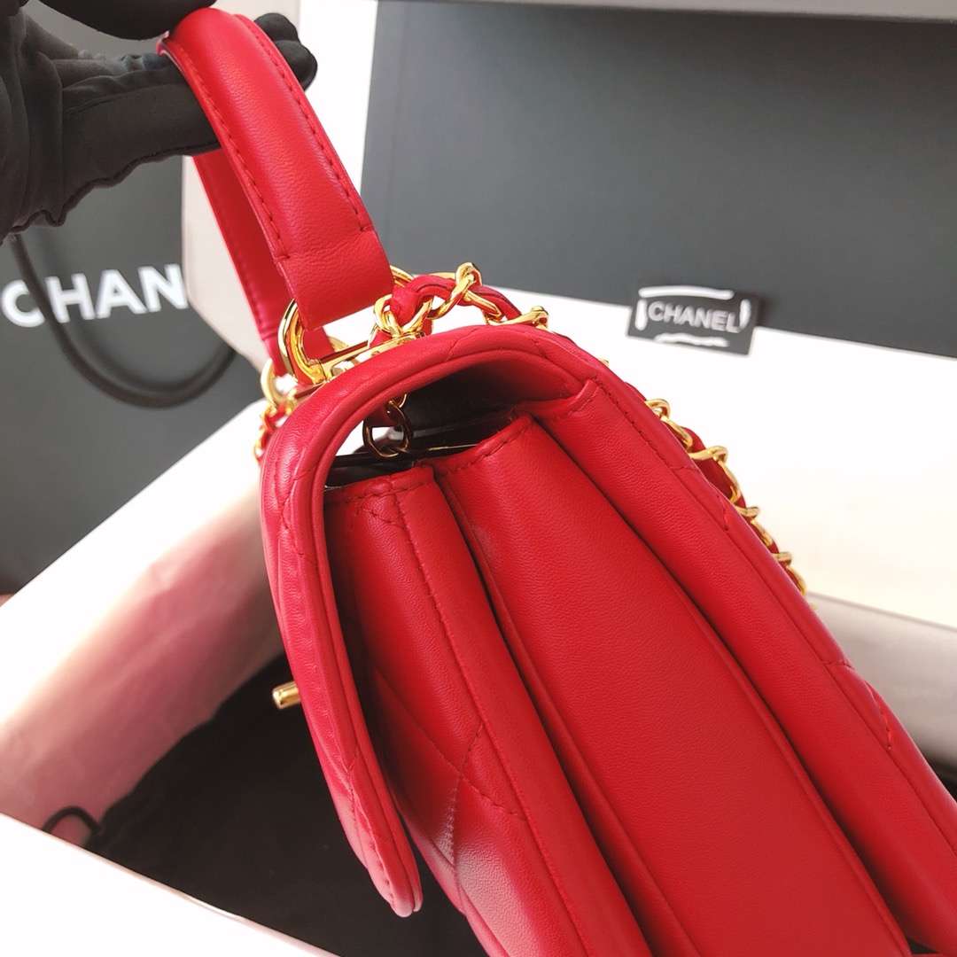 Chanel 香奈儿 Trendy CC 原厂进口小羊皮 大红色 25cm