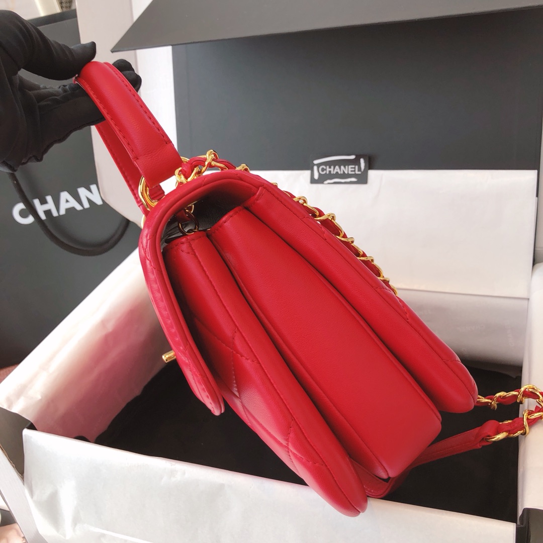 Chanel 香奈儿 Trendy CC 原厂进口小羊皮 大红色 25cm