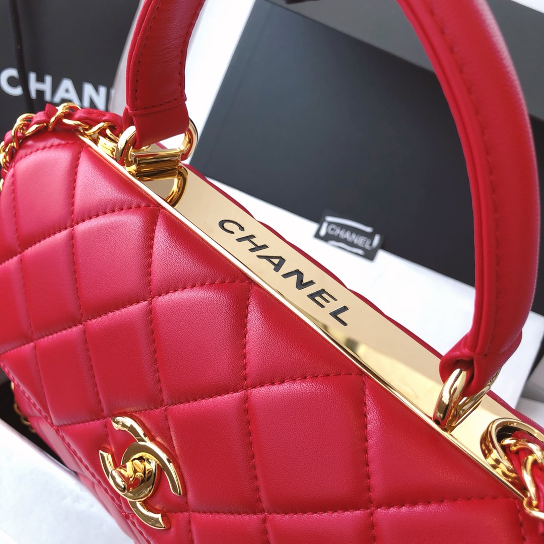 Chanel 香奈儿 Trendy CC 原厂进口小羊皮 大红色 25cm