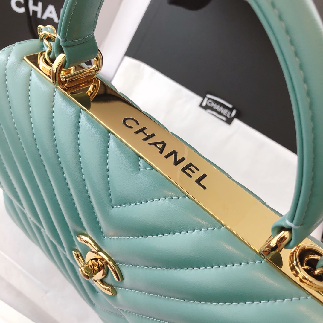 Chanel 香奈儿 Trendy CC 原厂进口小羊皮 薄荷绿 25cm