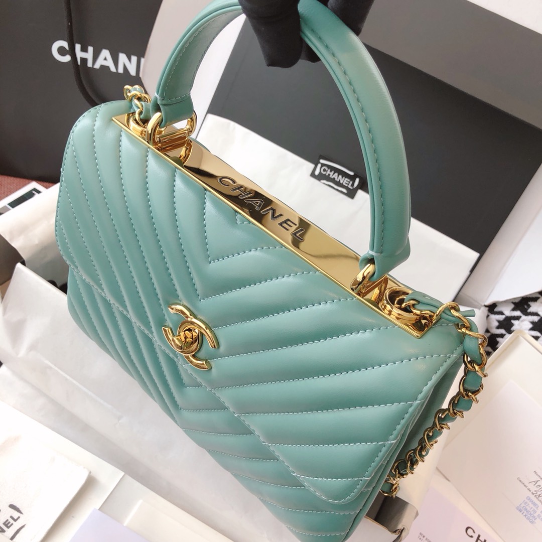 Chanel 香奈儿 Trendy CC 原厂进口小羊皮 薄荷绿 25cm