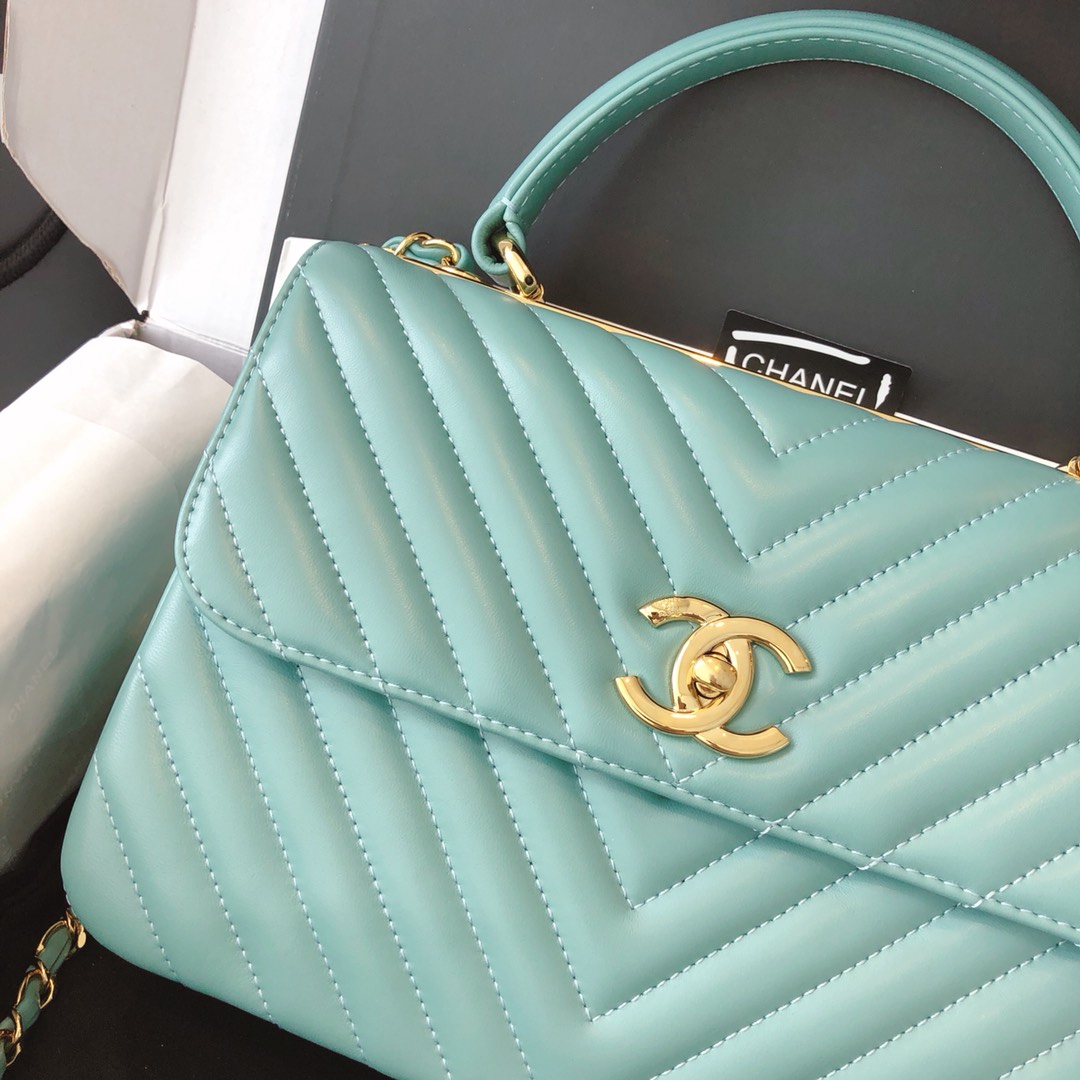 Chanel 香奈儿 Trendy CC 原厂进口小羊皮 薄荷绿 25cm