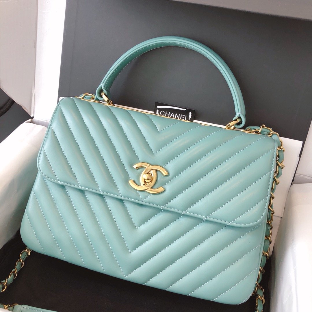 Chanel 香奈儿 Trendy CC 原厂进口小羊皮 薄荷绿 25cm