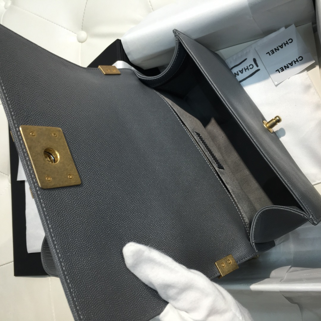 Chanel 香奈儿 leboy 中号 25cm 经典菱格 正品级 锡器灰