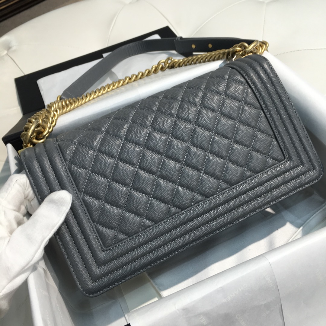 Chanel 香奈儿 leboy 中号 25cm 经典菱格 正品级 锡器灰