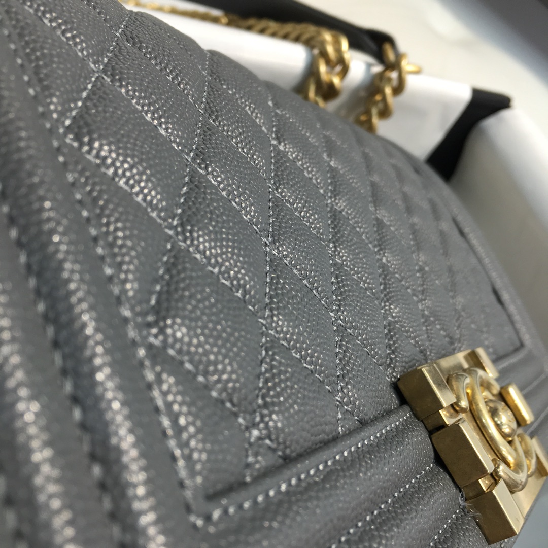Chanel 香奈儿 leboy 中号 25cm 经典菱格 正品级 锡器灰