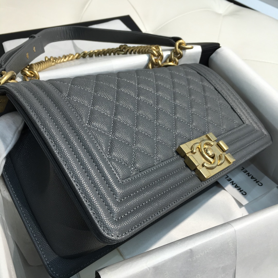 Chanel 香奈儿 leboy 中号 25cm 经典菱格 正品级 锡器灰