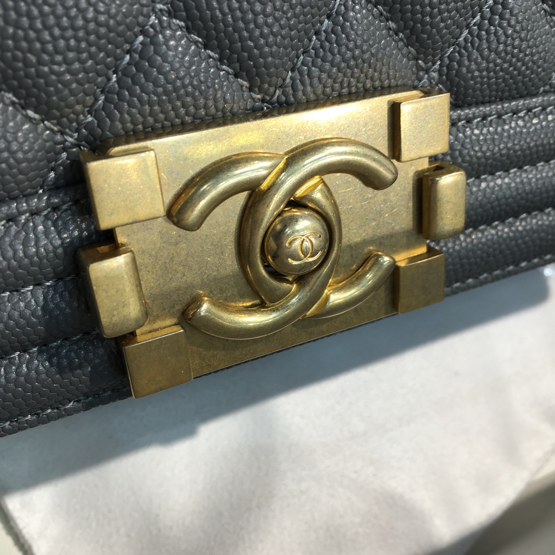 Chanel 香奈儿 leboy 中号 25cm 经典菱格 正品级 锡器灰