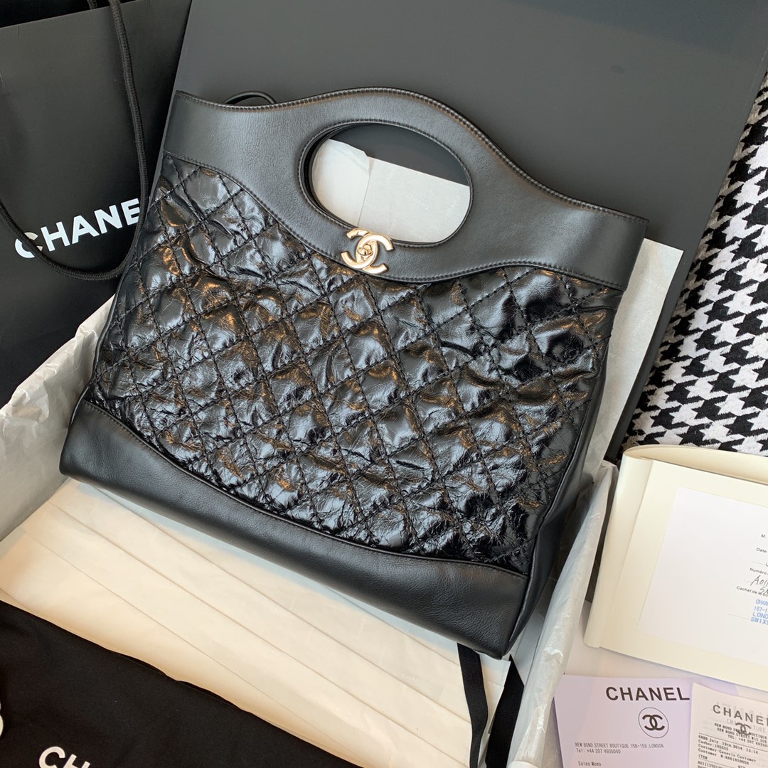 Chanel 香奈儿 31手提袋 顶级代购版本 原厂小羊皮 黑色