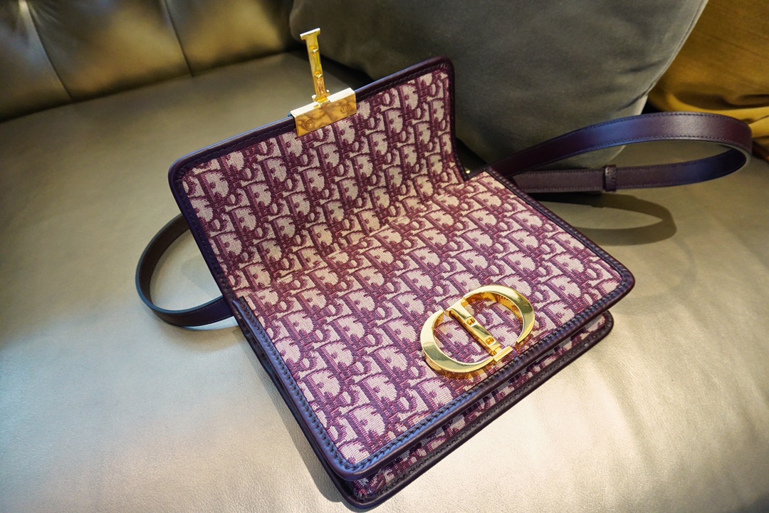 Dior 迪奥 老花布纹 酒红 蒙田包 代工厂出货 一件代发