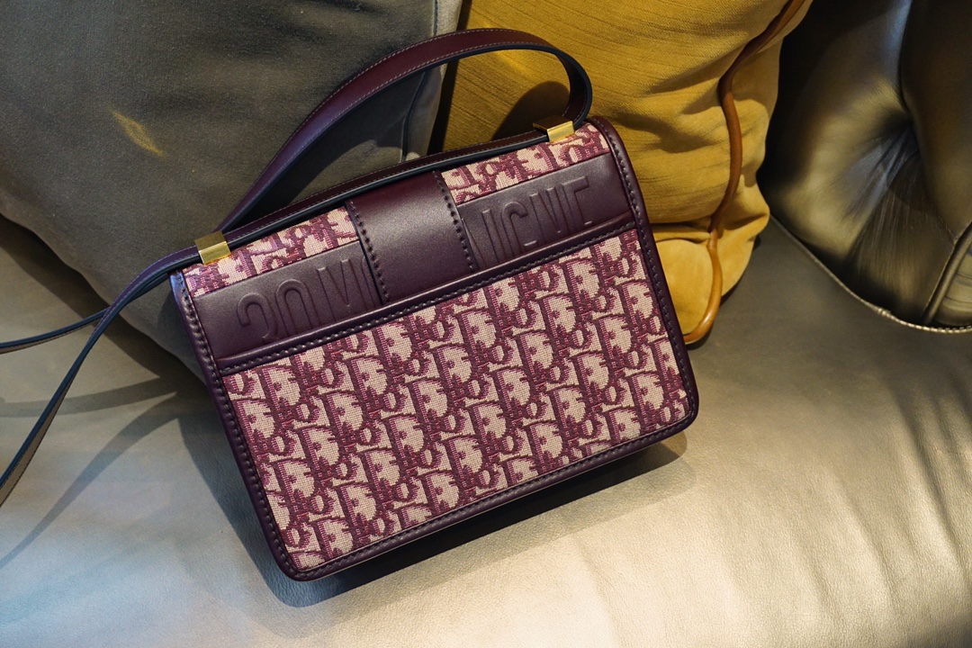 Dior 迪奥 老花布纹 酒红 蒙田包 代工厂出货 一件代发